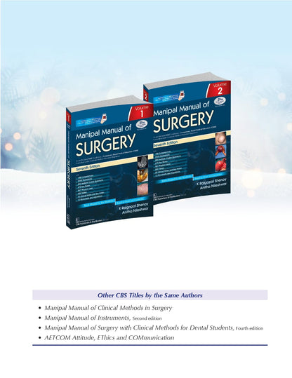 Manipal Manual Of Surgery 7Ed 2 Vol Set (Pb 2025) (Cbme Edition)