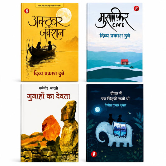 October Junction, Musafir Cafe, Gunahon Ka Devta & Deewar Mein Ek Khidki Rehti Thi | Hindi Romance, Love Stories, Contemporary & Classic Hindi Fiction | Paperback | UNREADGEMS 4 Hindi Novel Combo Set
