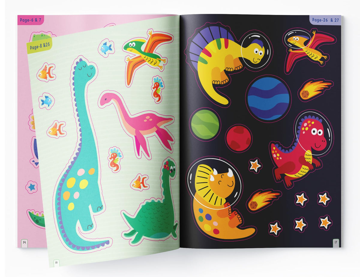 Dinosaur World Reusable Sticker Book For Children
