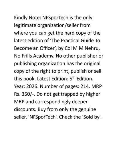 The Practical Guide to Become an Officer - 2026 - Latest Original Copy - Latest Edition - 5th Edition - The Best SSB Interview Preparation Book