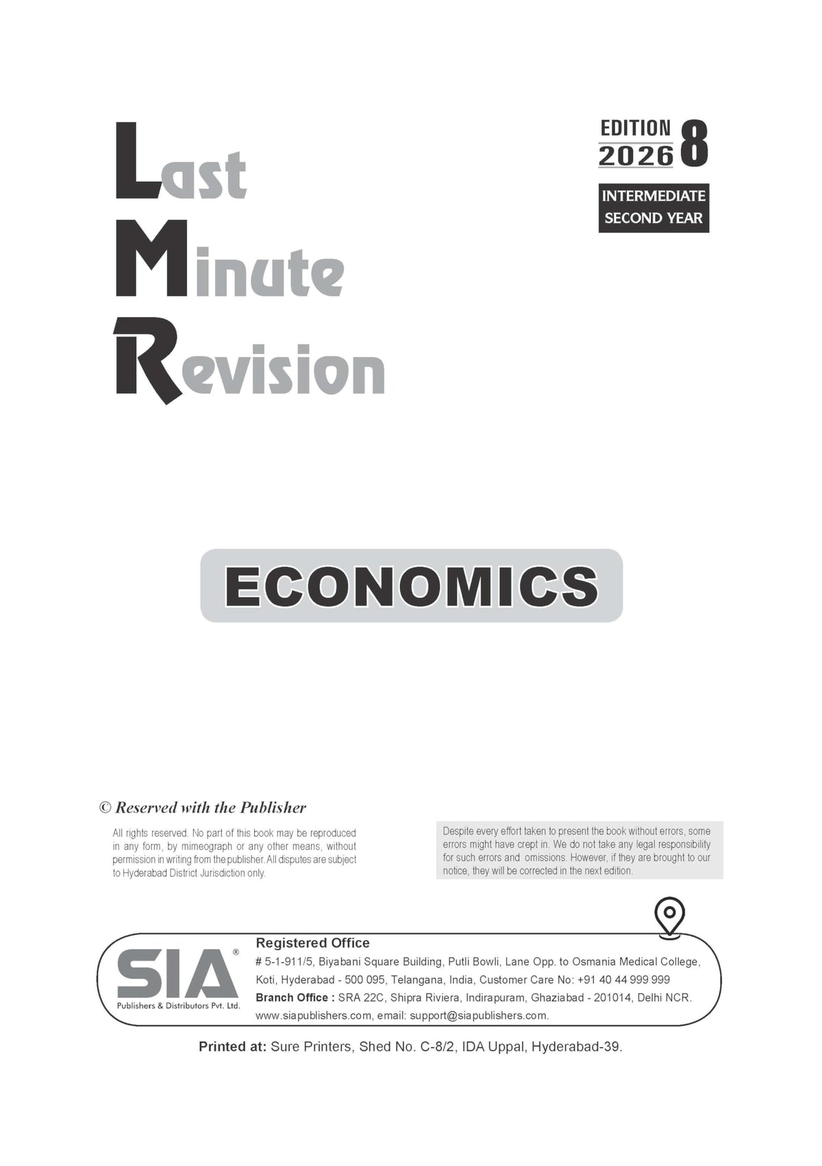 TG LMR Intermediate Second Year CEC Political Science (Civics), Economics, Commerce and Accountancy (3 Book Set) Edition 8 Latest & Updated 2026