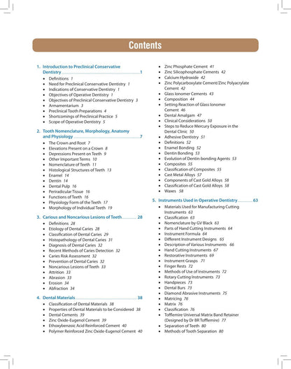 Textbook of Preclinical Conservative Dentistry, 4/E for 2nd Year BDS Students | Dental Caries, Materials, Cast Metal, Amalgam and Composite Restorations | Viva Questions and Glossary