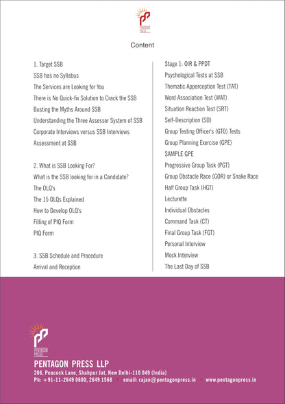 SSB Interview Complete Guide by Col (Dr) Mohinder Pal Singh – DIY Manual for GTO, Psychology Tests & Personal Interview | Includes 15 OLQs & Practice Workbook (Volume 1)
