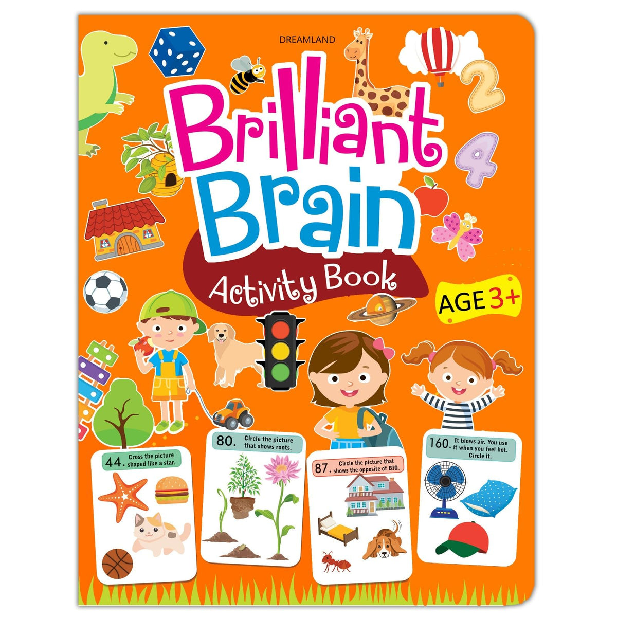 Brilliant Brain Activity Book for Kids Ages 3–4 | Fun Educational Workbook with Puzzles, Tracing, Alphabet, Numbers, Shapes & More | Early Learning for Preschool & Kindergarten