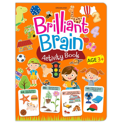 Brilliant Brain Activity Book for Kids Ages 3–4 | Fun Educational Workbook with Puzzles, Tracing, Alphabet, Numbers, Shapes & More | Early Learning for Preschool & Kindergarten