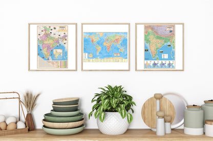 Eoi Marketing World Political Map English 40 x 28 Inch, Paper Print Map for Home & Office Wall Décor | Detailed & Updated Map for UPSC, SSC, IAS, IPS other Competitive Exam