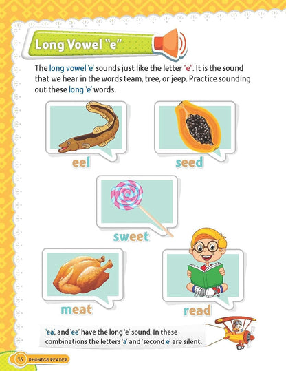 Phonics Reader 5 Books Pack for Children Age 3 -10 Years -Alphabet Sounds, A to Z, Short and Long Vowel Sounds, Word Families Short and Long Vowel Sounds, Blends and Combination Sounds, Tricky Words