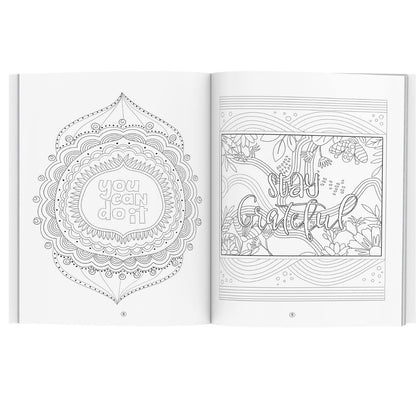 Doodle Colouring Book - Motivational Quotes - Age 4 - 99 - Gift to children for painting, drawing and colouring - Colouring Activity Book