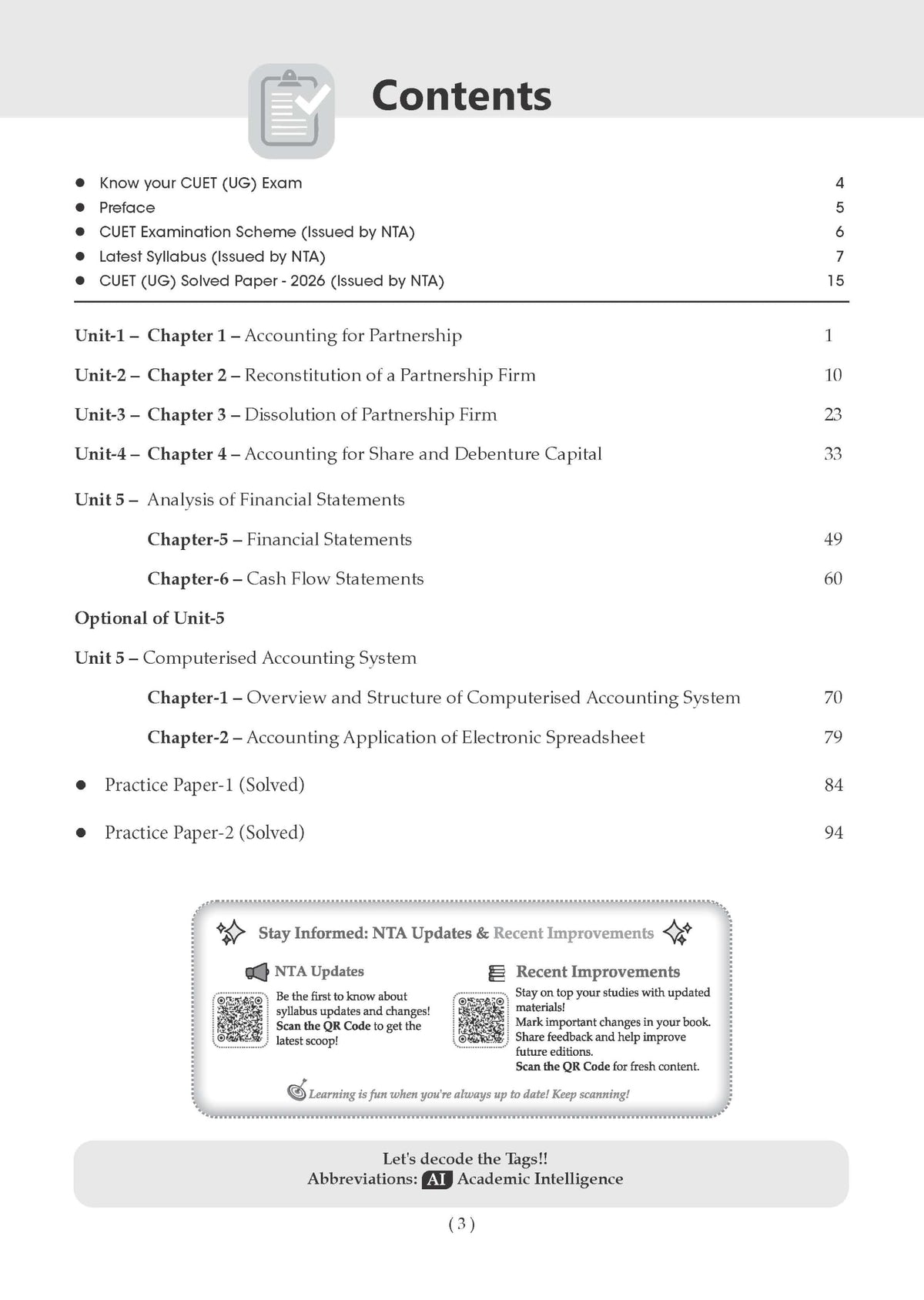 Oswaal NTA CUET (UG) Chapter-wise Solved Papers Question Bank | Accountancy | PYQs (2021–2026) NCERT aligned MCQs | With Solved Paper 2026 | For 2027 Exam | With Oswaal AI