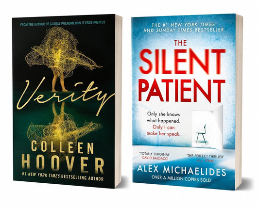 Verity & The Silent Patient Combo Set, Psychological Thriller Novels, Mystery Suspense Fiction Books Collection