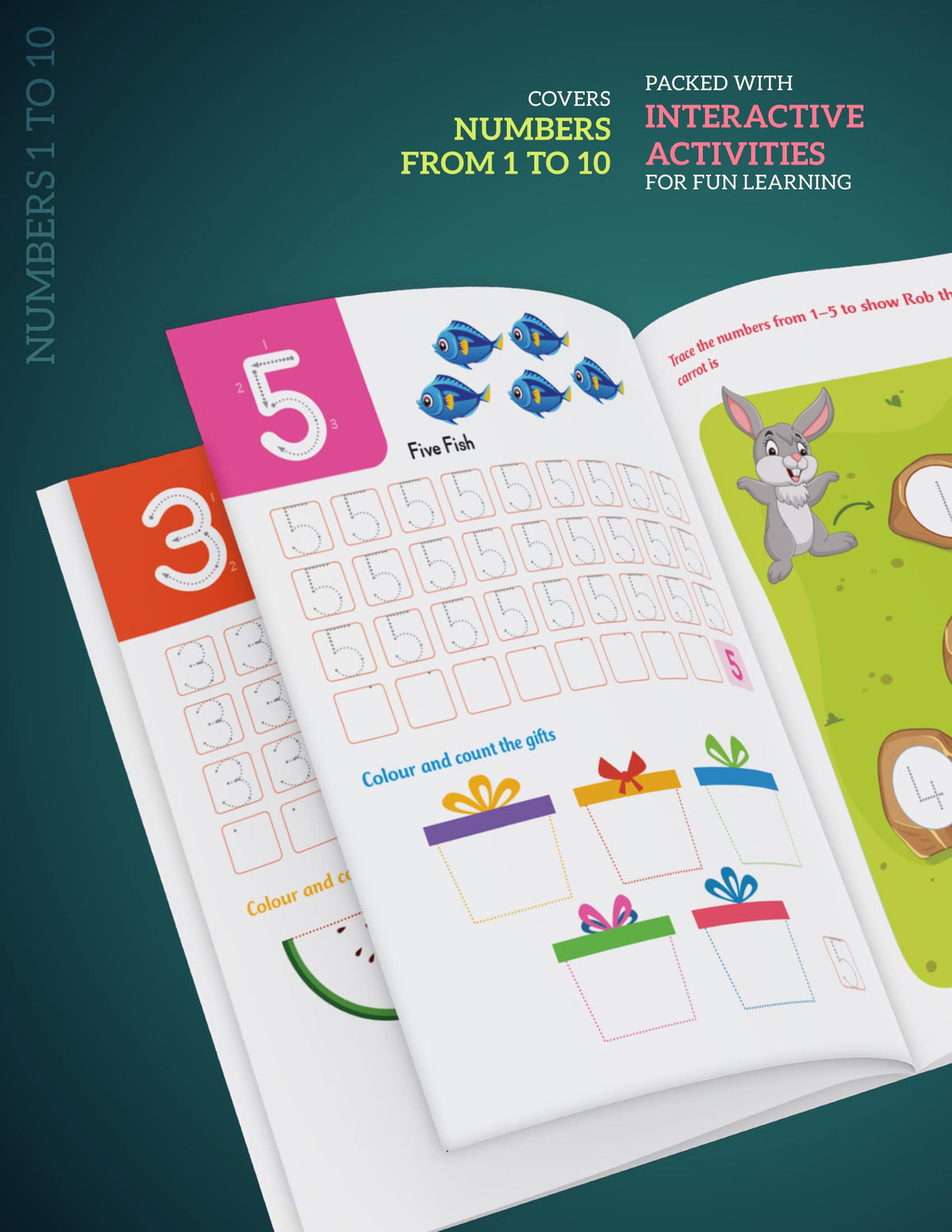 Writing Practice Book for Kids - Set of 4 Books | Learn, Trace, Write & Practice ABC Capital Letters, Small Letters, Patterns and Numbers 1 to 10