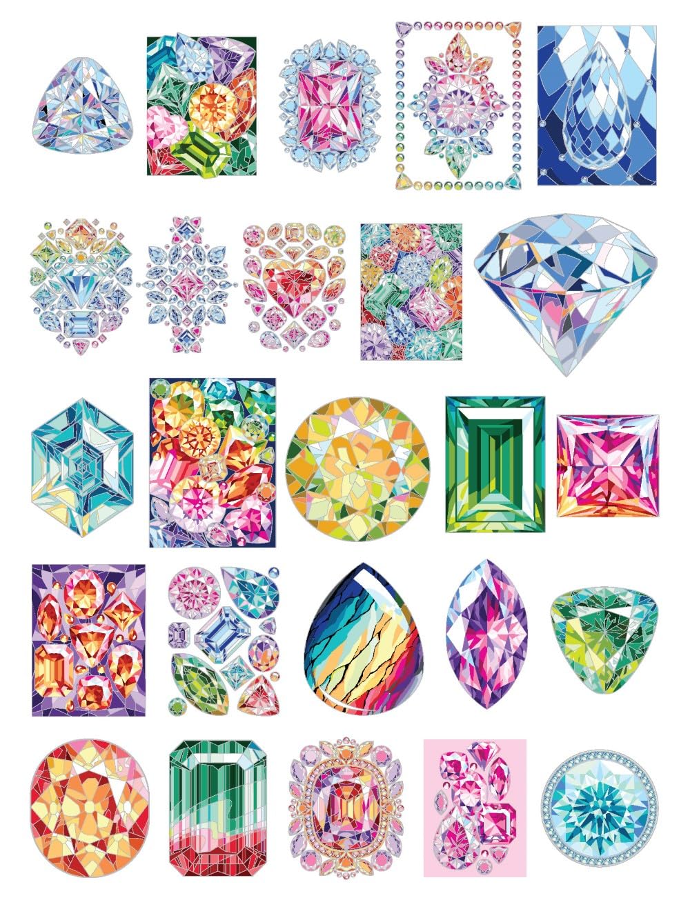 Creative Haven Gemstones Color by Number (Adult Coloring Books: Art & Design)