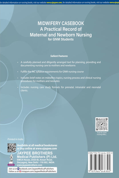 Midwifery Casebook, 6/E: A Practical Record of Maternal and Newborn Nursing for GNM Students | Clinical Logbook as per Revised INC Syllabus with Prenatal, Intranatal and Postnatal Case Studies