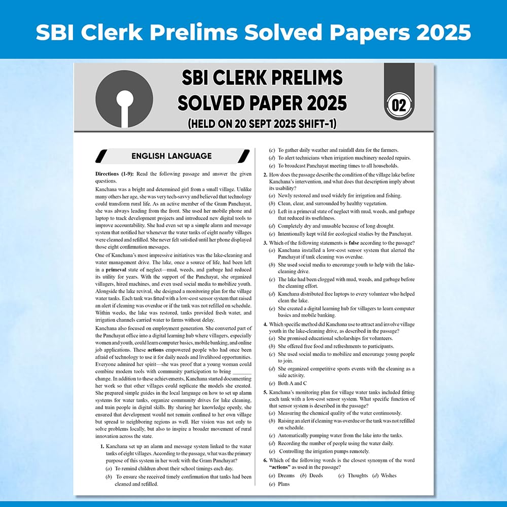 PW 24 SBI Clerk Prelims & Mains Previous Year Solved Papers (Till Nov 2025) with 15 Online CBT Tests For 2026 Exam | 3500 PYQ Questions | Fully Solved