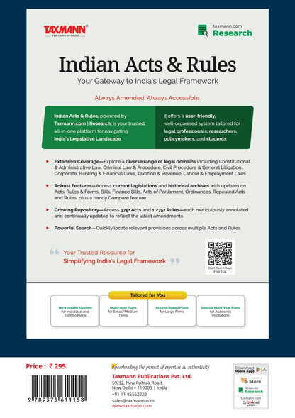 Taxmann's Trade Marks Act 1999 with Rules [Bare Act with Section Notes] – Authoritative Edition Presenting the Statutory Text with Section-wise Notes | Rules | International Registration Provisions