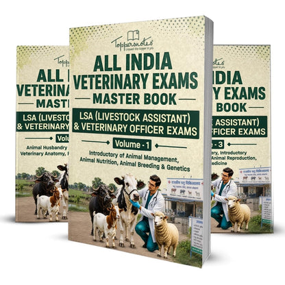 All India Veterinary Exams Master Book Exam Preparation Study Material Notes, English + Hindi Medium, Set of 3 Books, ToppersNotes Latest Edition