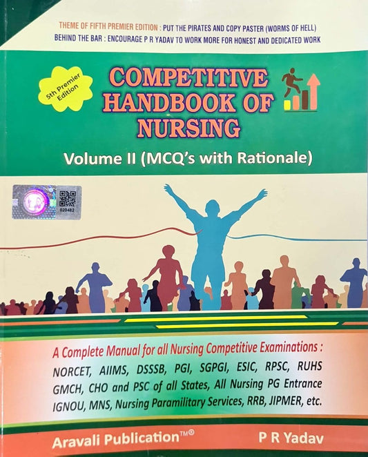 PR Yadav - Competitive Handbook of Nursing - Vol 2 (MCQs with Rationale) - 5th Premier Edition - [ORIGINAL BOOK-TOP HGRADE PAPER & PRINT]-Updated for 2025 Exams [ENGLISH ONLY]