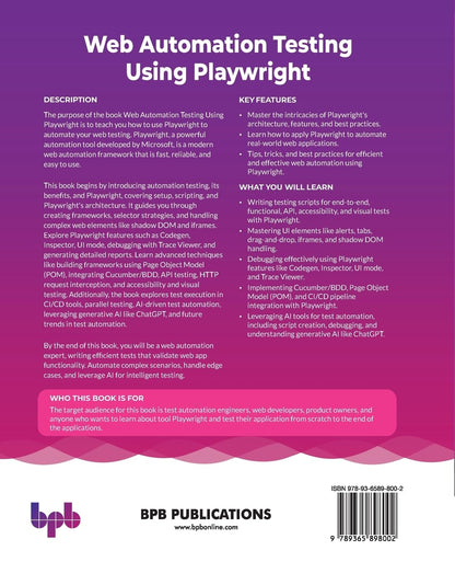 Web Automation Testing Using Playwright: End-to-end, API, accessibility, and visual testing using Playwright