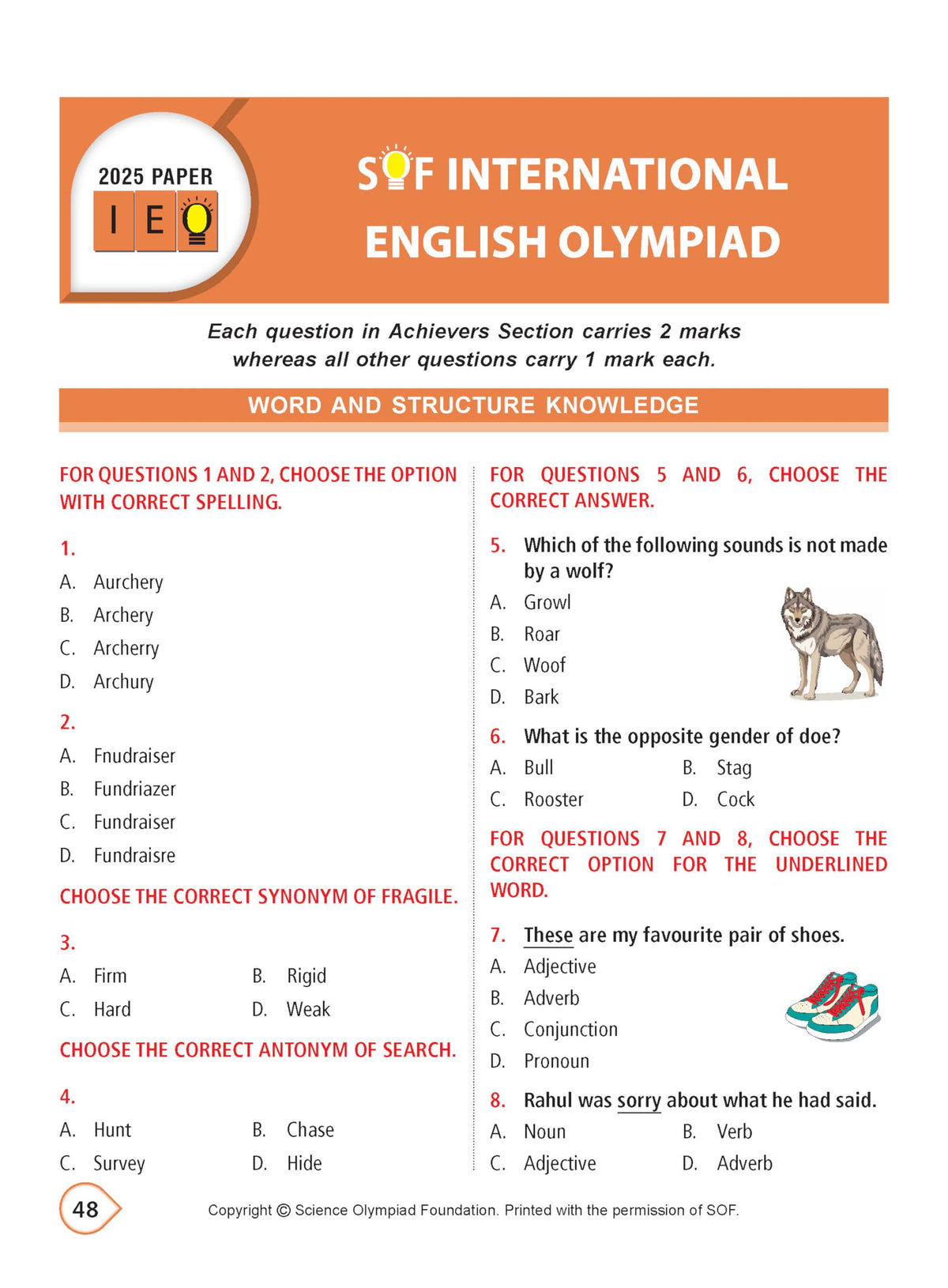 MTG International English Olympiad (IEO) Workbook Class 2 - Chapter-wise MCQs with Achievers Section - SOF Olympiad Books For 2026-27 Exam