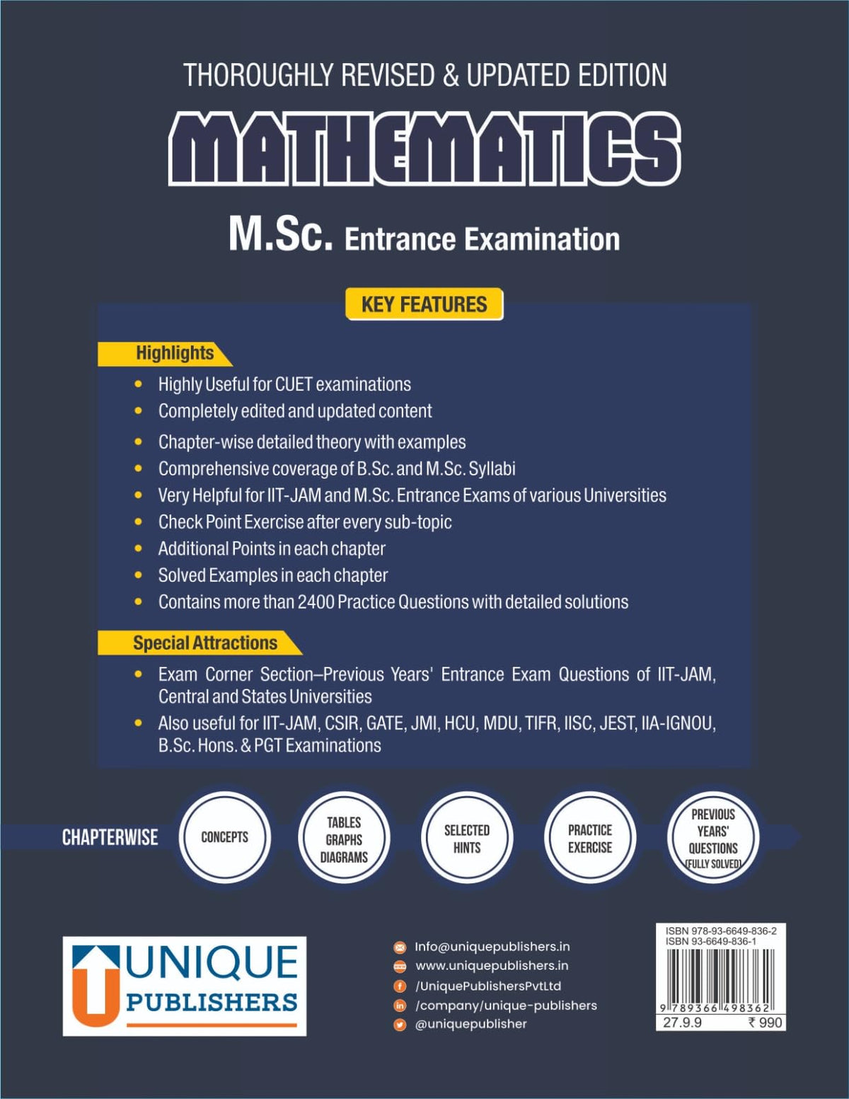 M.Sc. Entrance Examination – Mathematics | Complete Resource Manual by Dr. Gitanjali | Updated Edition | For CUET, IIT-JAM, CSIR, GATE, JMI, HCU, MDU, TIFR, IISc, JEST, IIA-IGNOU, PGT, B.Sc. Hons & University Exams