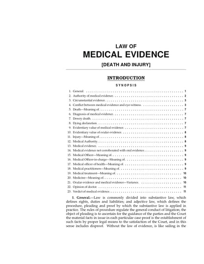 Medical Evidence | Death and Injury | Topic wise case laws on Medical Evidence | With Cross References to New Criminal Laws