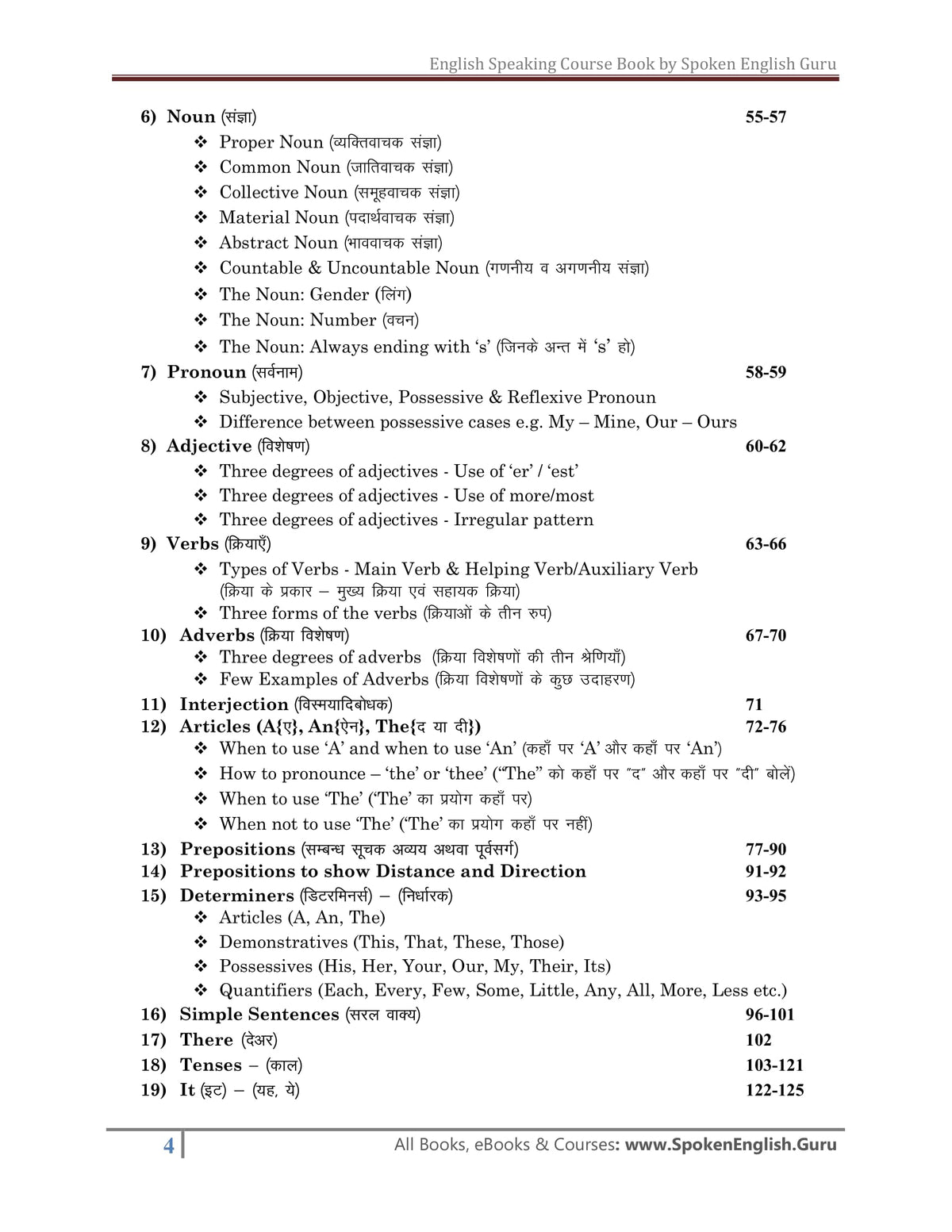 Spoken English Guru English Speaking Course Book and Daily Use English Sentences Book