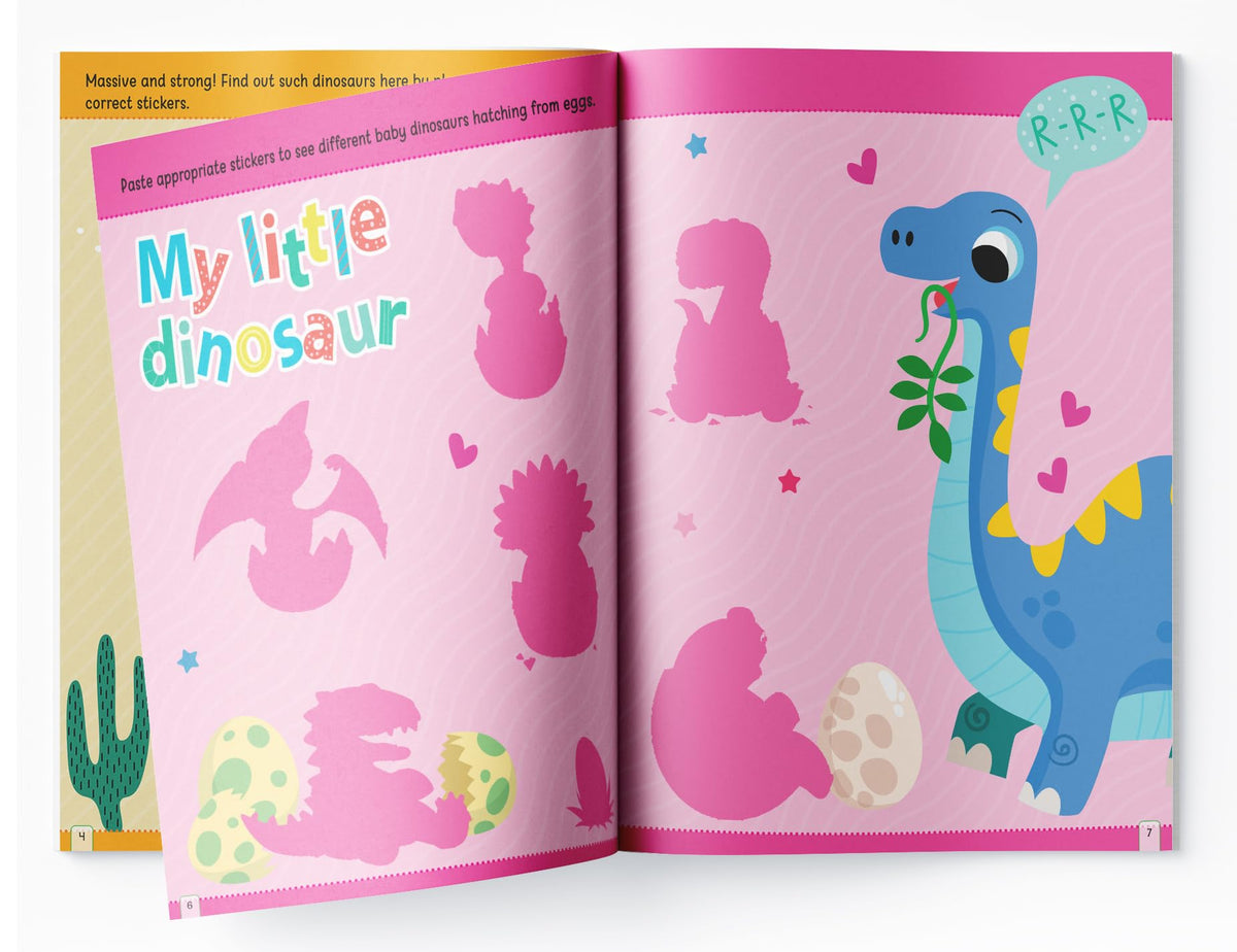 Dinosaur World Reusable Sticker Book For Children