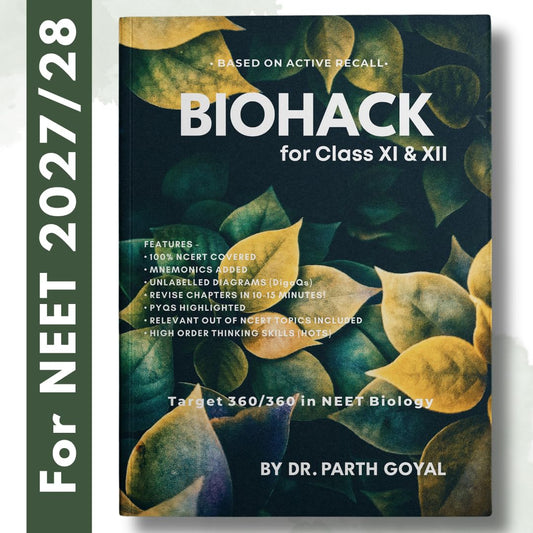 BIOHACK : Best book for NEET Biology - Remember Biology Forever : Class XI & XII Biology (Colored, English)