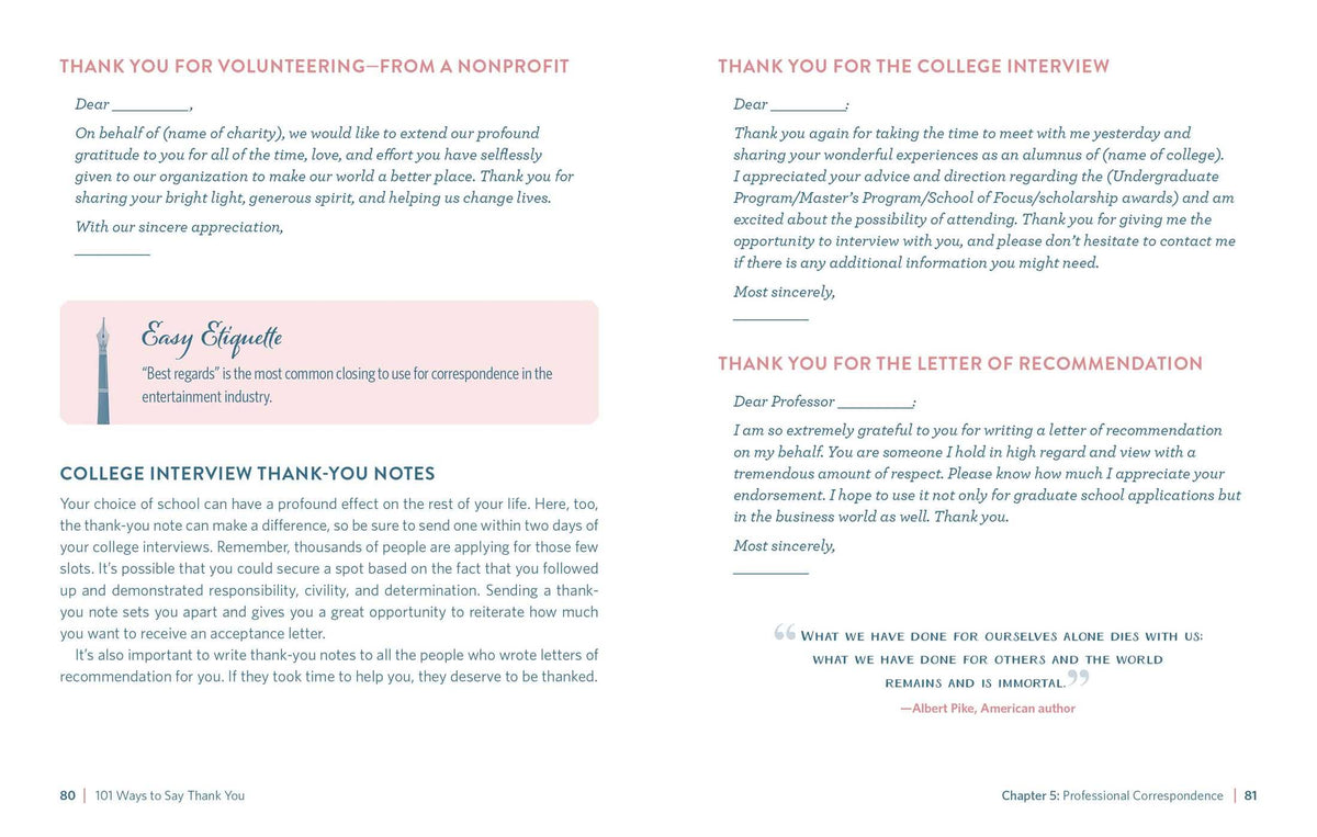 101 Ways to Say Thank You: Notes of Gratitude for Every Occasion