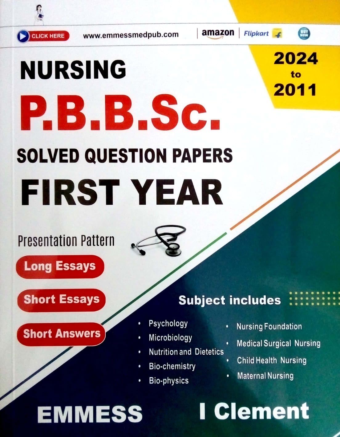 Nursing PBBSC Solved question paper First Year 2024 Editon