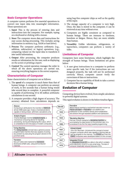Arihant All in One Computer Science Class 11 for CBSE Exam 2026-27 | NCERT Based Complete Theory, Practice Exercises, CBQs, A-R, Sample Papers & Mind Maps | Revised Edition as per Latest Syllabus