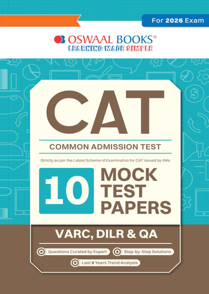 Oswaal CAT (COMMON ADMISSION TEST) | 10 Mock Test Papers | For 2026 Exam