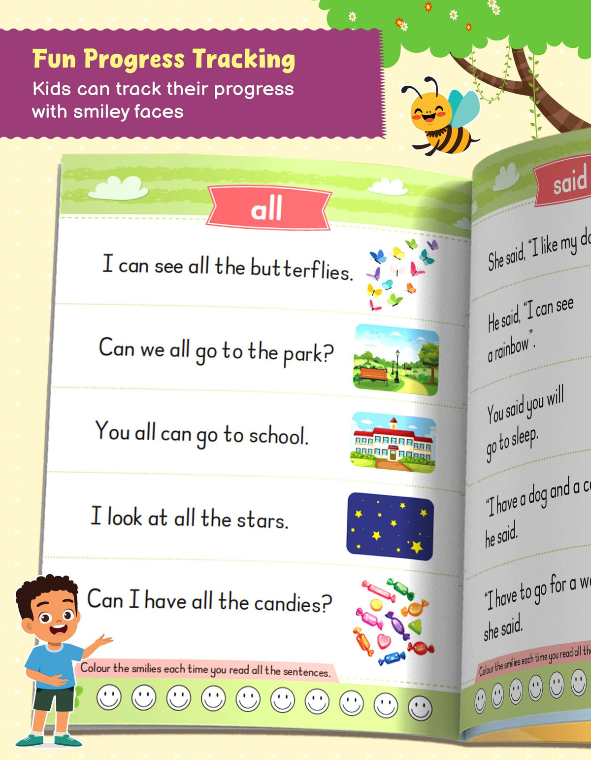 Sight Words & Sentences Book for Kids 4+ Years | 55 Essential Sight Words with Colourful Pictures | Early Learning Book for Preschool & Kindergarten
