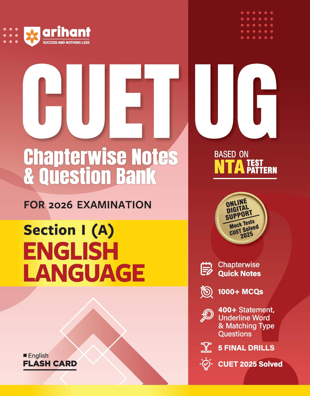 Arihant CUET UG 2026 General Aptitude & English Language Combo | Chapterwise Notes & Question Bank | Based on NTA Pattern | 1000+ MCQs, Case-Based & ... | Flash Cards & Free Online Digital Support