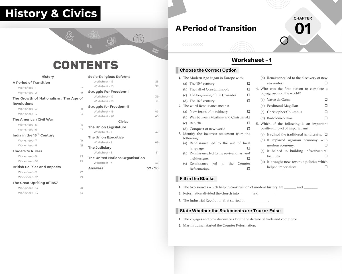 Gurukul by Oswal Chapterwise Worksheets ICSE Class 8 Bundles (Set of 6) Exam 2026 : Physics, Chemistry, Maths, Biology, History & Civics, Geography, Practice Qs, Case Studies, Chapter Assessment