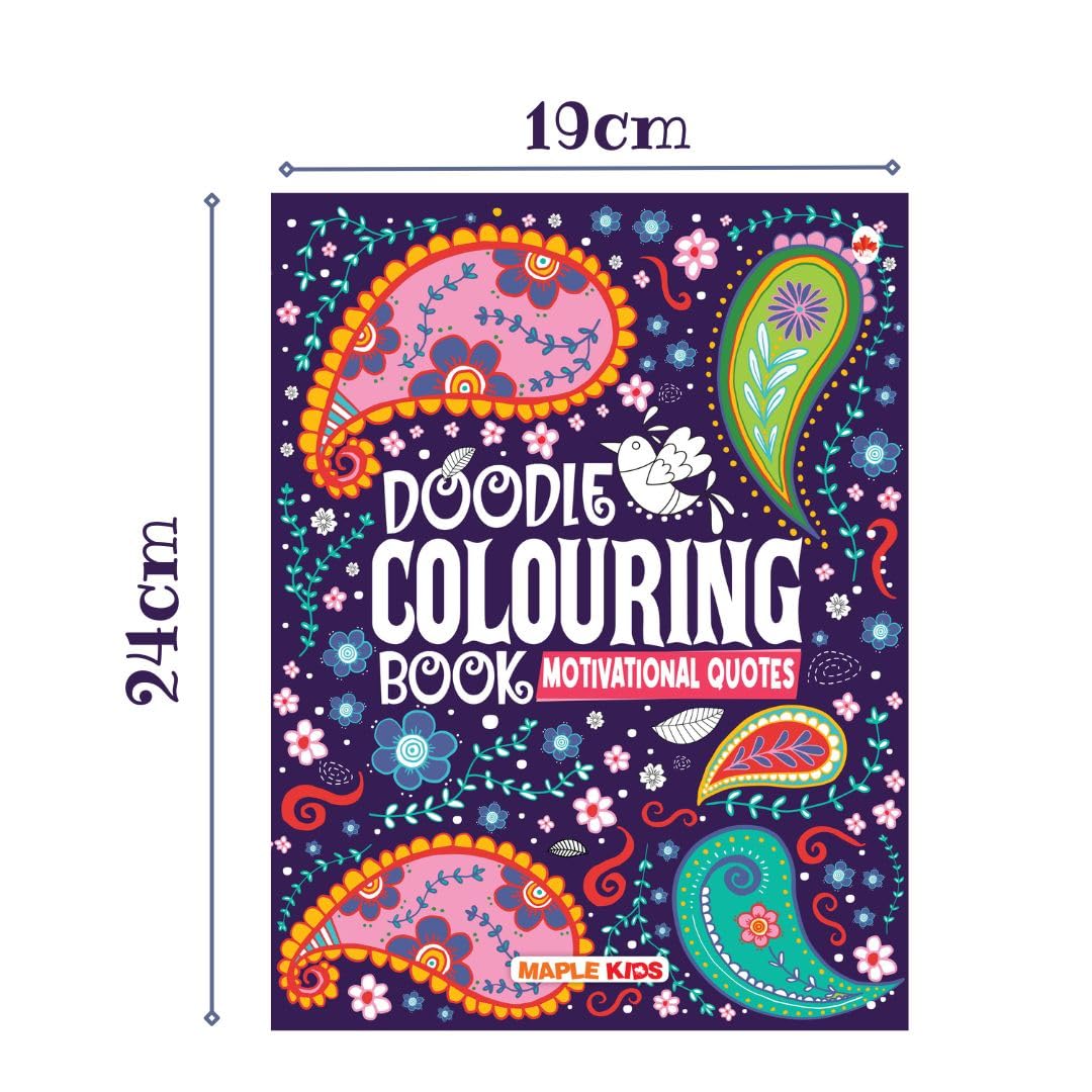 Doodle Colouring Book - Motivational Quotes - Age 4 - 99 - Gift to children for painting, drawing and colouring - Colouring Activity Book