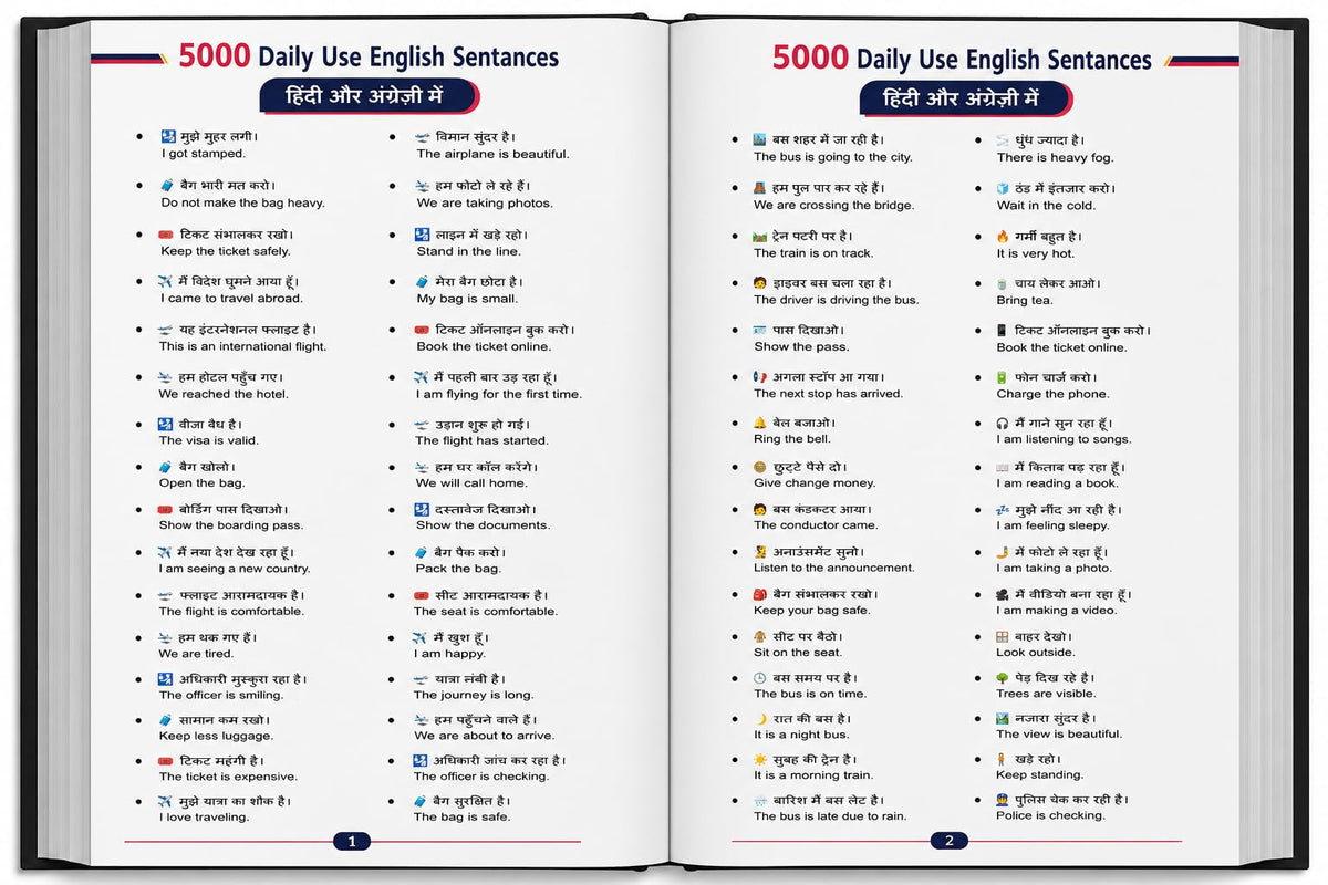 15000 Daily Use English Sentences Book | Hindi to English | Spoken English Learning | Improve Fluency Fast