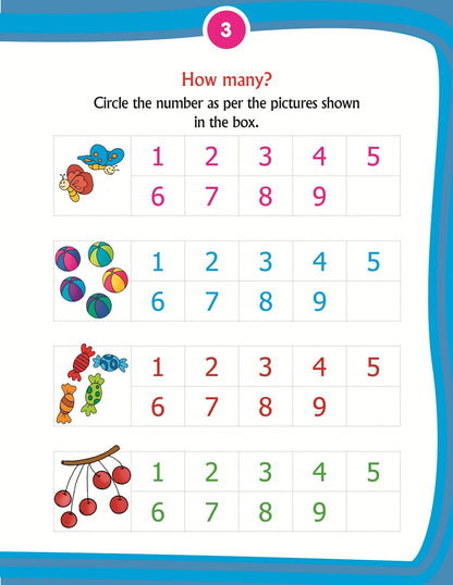 Kids 1st Activity Book – Math’s For Ages 3–4 | Fun Tracing, Counting, and Number Activities | Early Math Learning with Colorful Pictures.