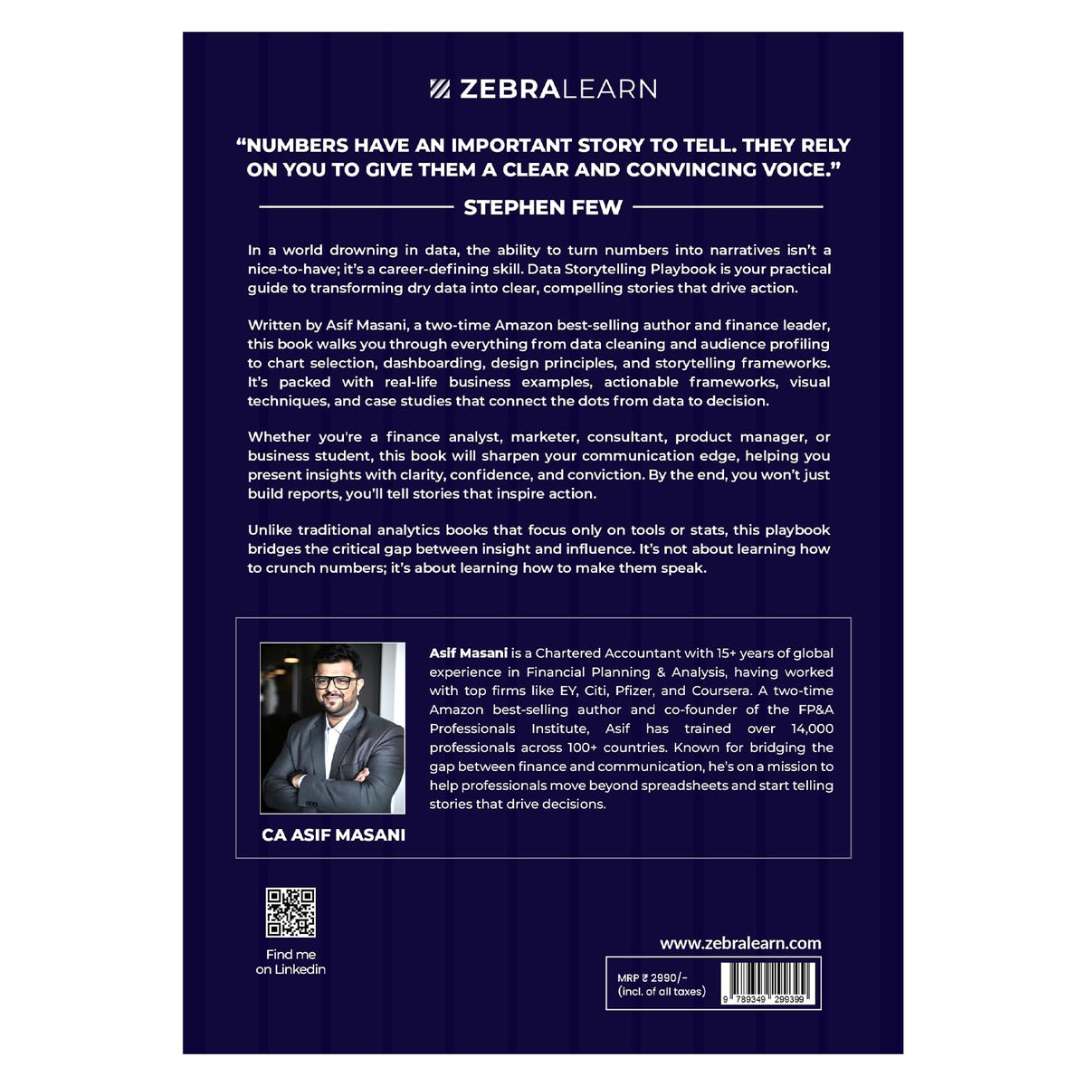 Data Storytelling Playbook: Crafting Stories from Data | Turn Numbers into Narratives that Drive Business Decisions | By CA Asif Masani | ZebraLearn