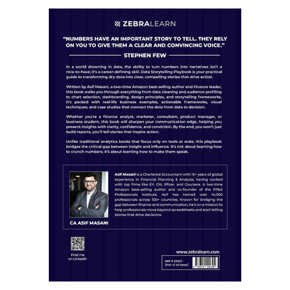 Data Storytelling Playbook: Crafting Stories from Data | Turn Numbers into Narratives that Drive Business Decisions | By CA Asif Masani | ZebraLearn