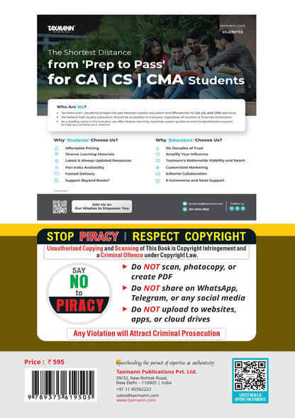Taxmann's CRACKER for Company Law & Practice (Paper 2 | Company Law) – Turns the Companies Act 2013 into Exam-Ready Answers—Featuring Past Questions for CS Executive | Dec. 2026/June 2027 Exams
