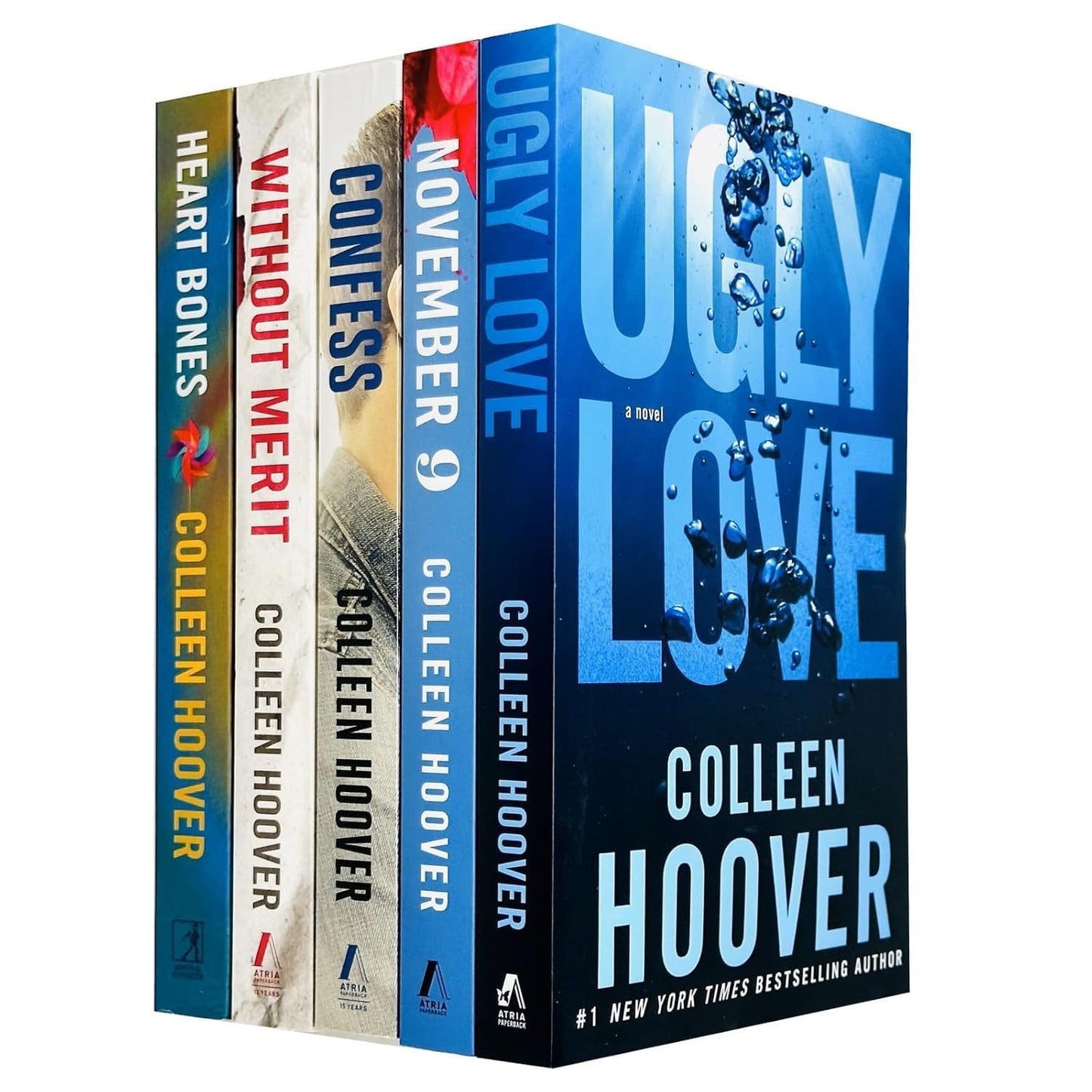 Colleen Hoover 5-Book Collection Set – Ugly Love, November 9, Confess, Without Merit & Heart Bones