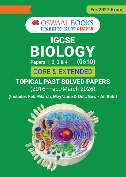 Oswaal IGCSE Topical Past Solved Papers l Biology (0610) | For 2027 Exam | With Oswaal AI