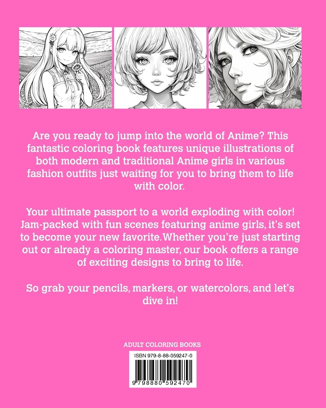 Anime Coloring Book GIRLS EDITION VOLUME 1: Manga Art & Anime Enthusiasts Stress Relief Adult Coloring