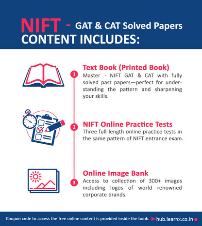 NIFT - GAT & CAT Solved Papers [Year-wise] with 3 Online Practice Tests