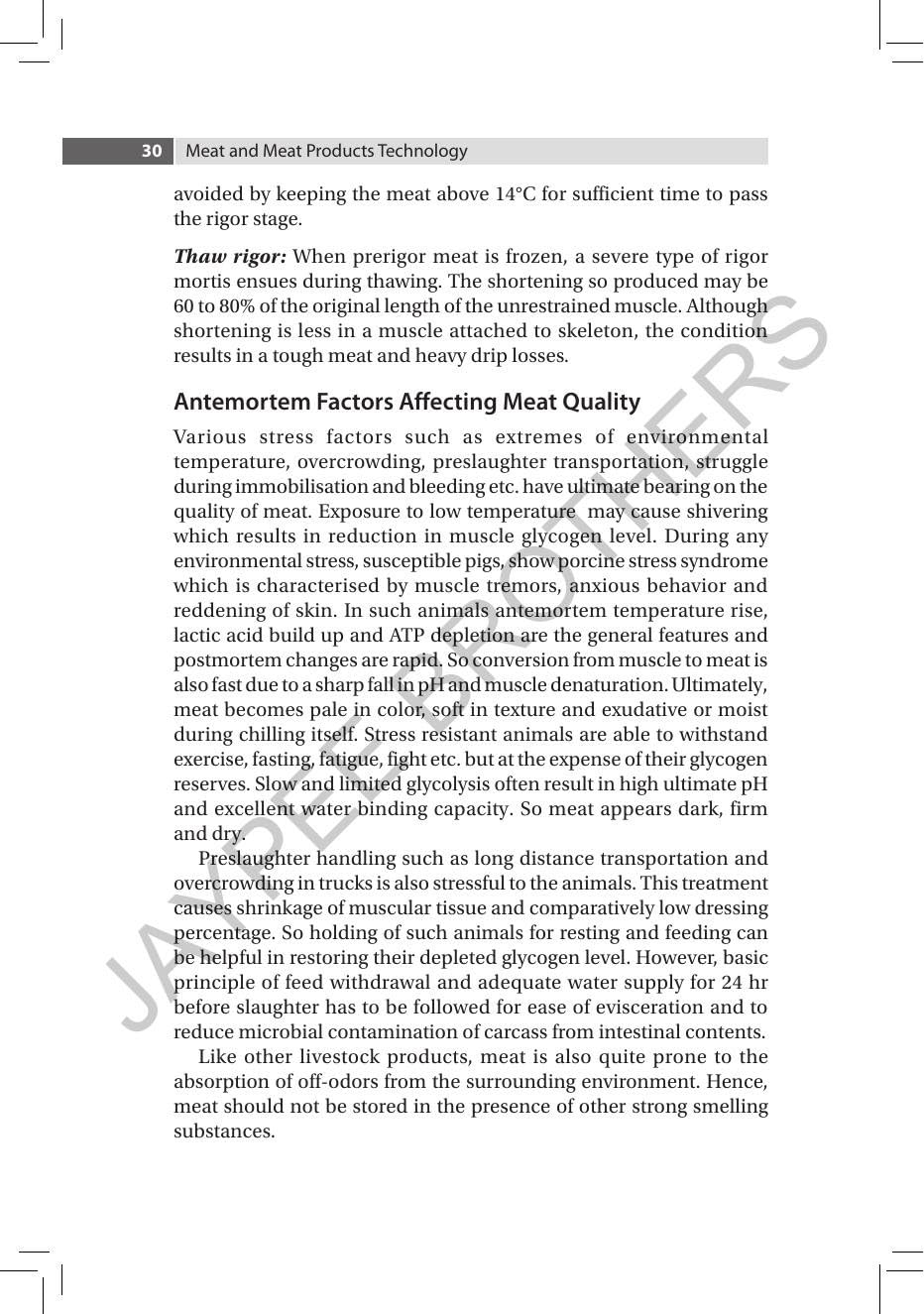 MEAT & MEAT PRODUCTS TECHNOLOGY INCLUDING POULTRY PRODUCTS TECHNOLOGY