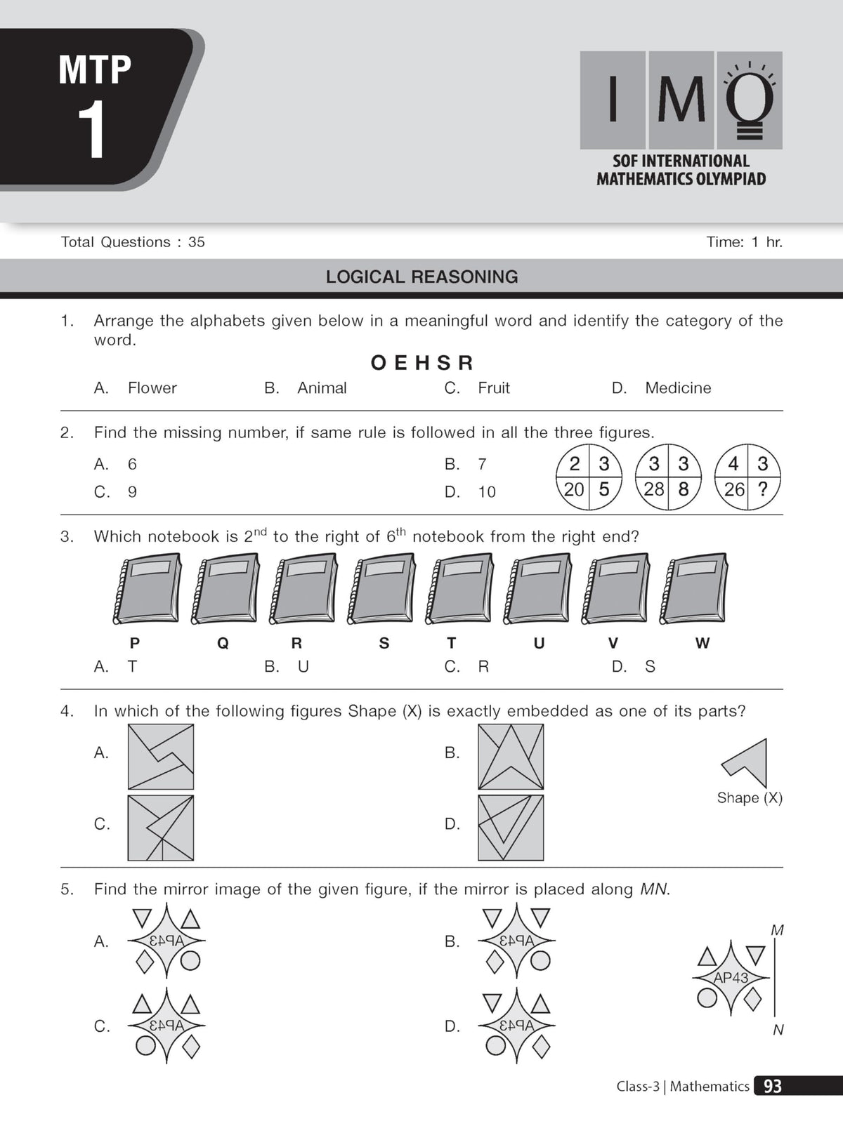 MTG Mathematics (IMO) Olympiad Prep Guide Class 3 | Detailed Theory, Exercise with Self Test For Practice | SOF Olympiad Books For Exam 2026-27 (Useful For Level-1 & 2)
