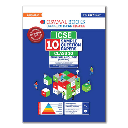 Oswaal ICSE | 10 Sample Question Papers | Class 10 | English Paper-1 (Language) (For 2027 Exam) | Includes–Board Paper 2026 & Specimen 2027 | With On Tips Notes, Mind Maps & Oswaal AI