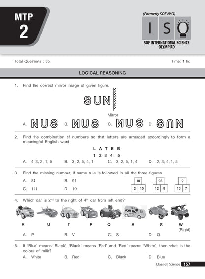 MTG Science (ISO) Olympiad Prep Guide Class 3 | Detailed Theory, Exercise with Self Test For Practice | SOF Olympiad Books For Exam 2026-27 (Useful For Level-1 & 2)