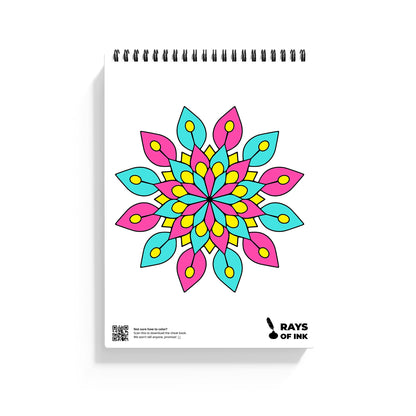 Rays Of Ink Mandala Coloring Book Combo For Young and Adults | Ideal For Stress Relieving, Relaxing & Meditation | Enhances Fine Motor Skills| 120 GSM Thick Paper | Set of 2 (Beginner and Advanced)